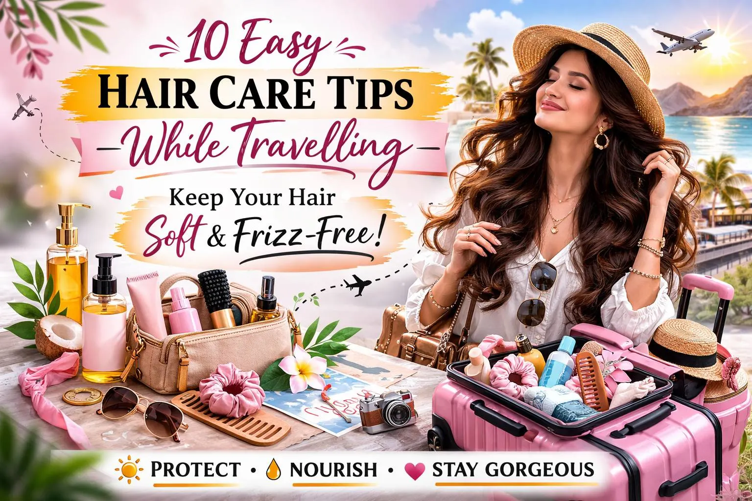 10 Easy Hair Care Tips While Travelling (Keep Your Hair Soft & Frizz-Free)