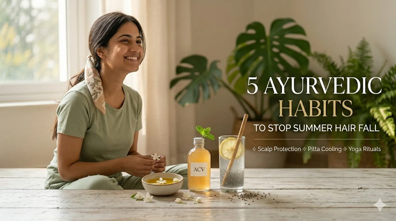5 Ayurvedic Habits to Stop Summer Hair Fall & Protect Your Scalp