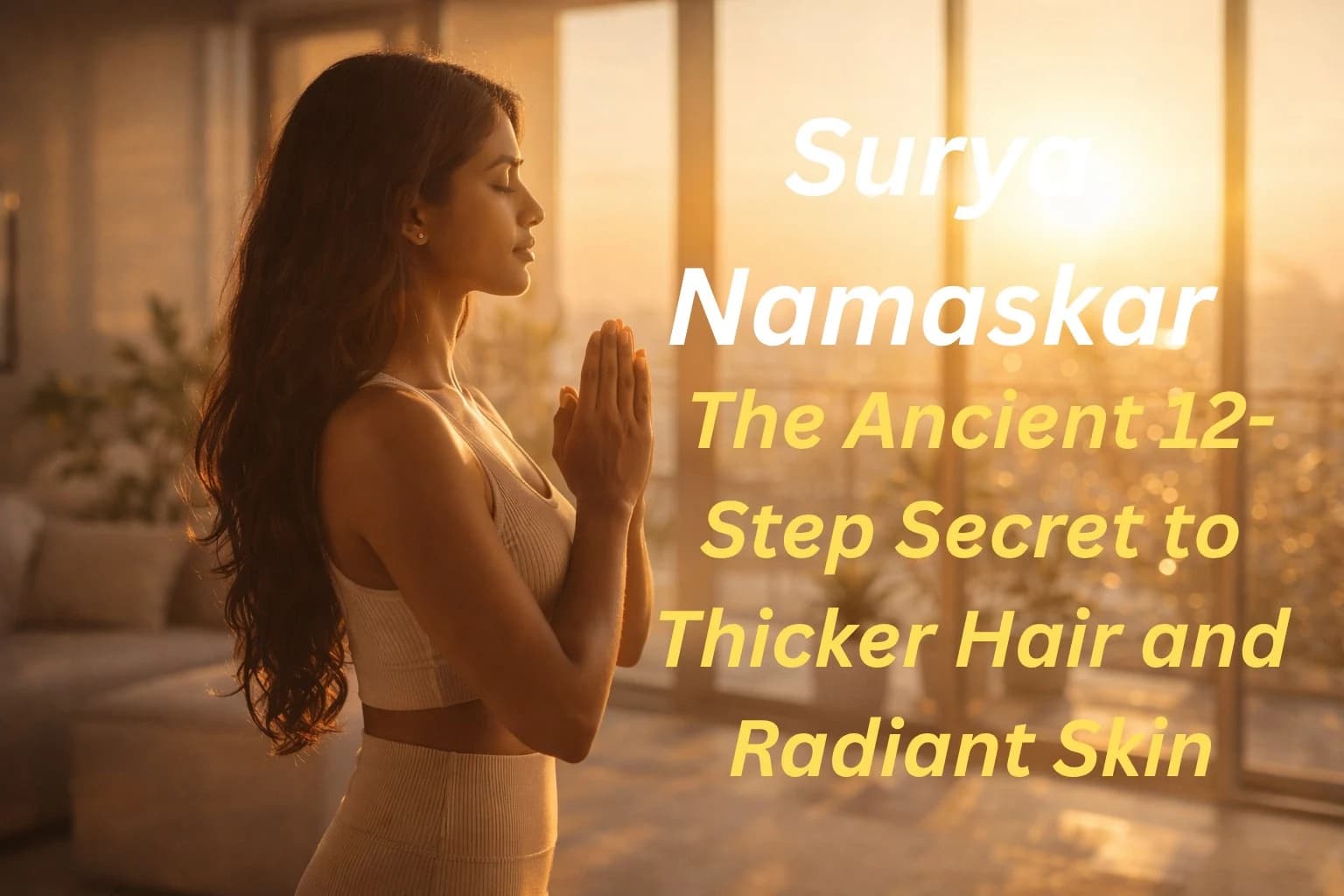 ☀️ Surya Namaskar: The Ancient 12-Step Secret to Thicker Hair and Radiant Skin