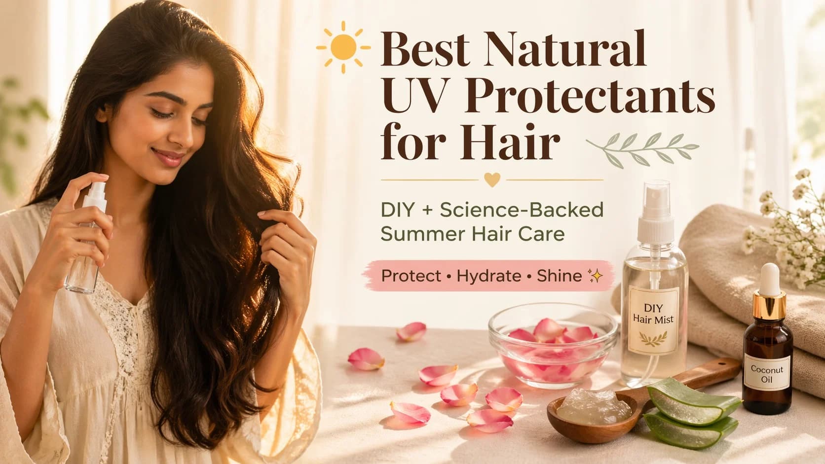 🌞 Best Natural UV Protectants for Beach & Summer Hair (DIY + Science-Backed)