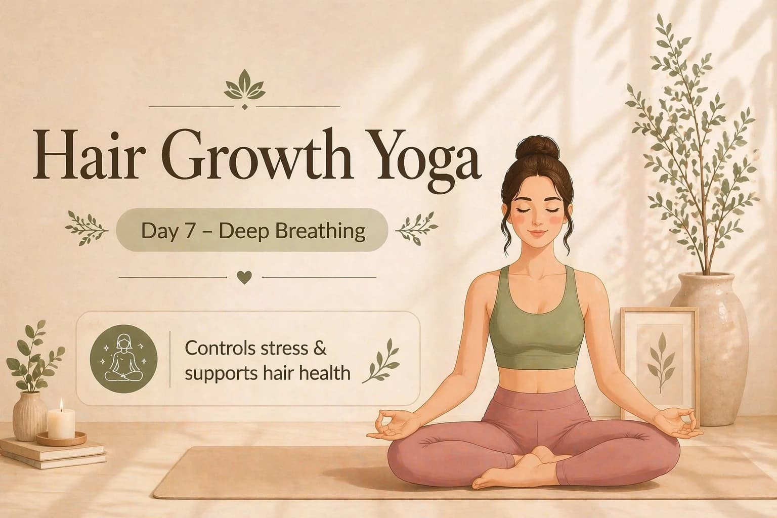 🌿 7-Day Hair Growth Yoga Plan for Postpartum Hair Fall (Beginner-Friendly)
