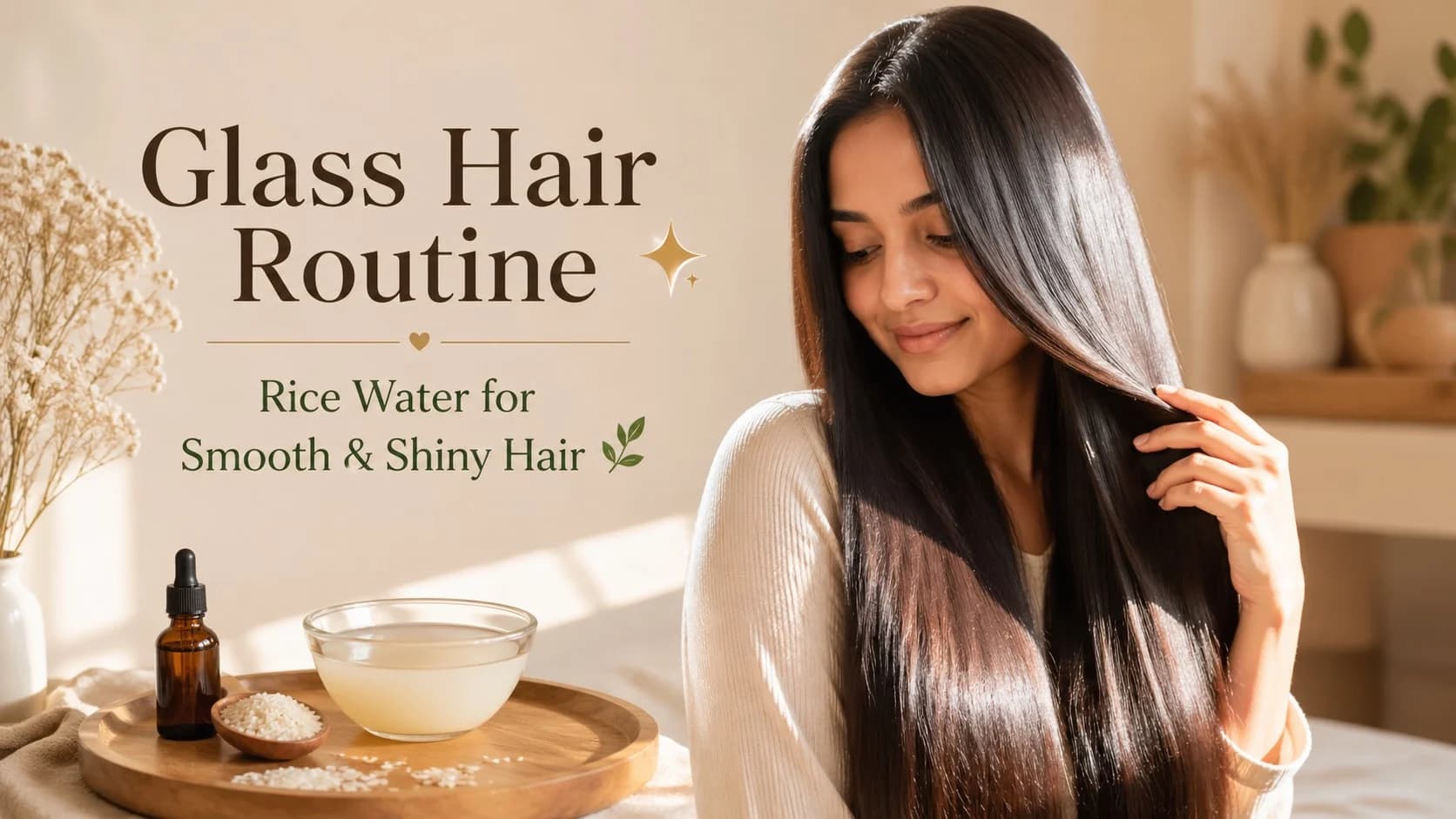 Glass Hair Routine: Rice Water for Smooth, Shiny & Frizz-Free Hair