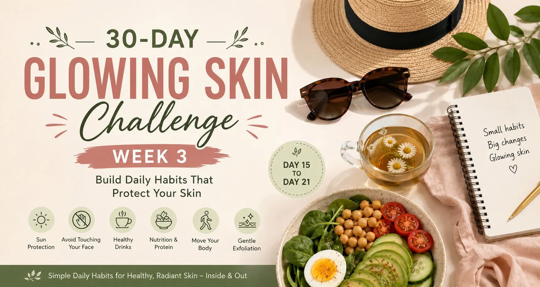 30-Day Glowing Skin Challenge – Week 3: Build Daily Habits That Protect Your Skin
