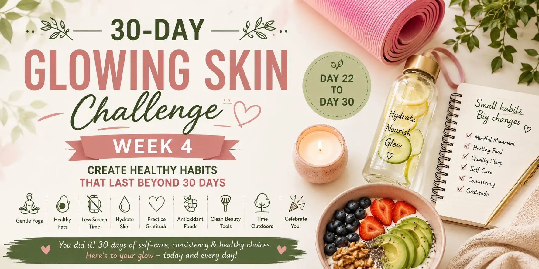30-Day Glowing Skin Challenge – Week 4: Create Healthy Habits That Last Beyond 30 Days