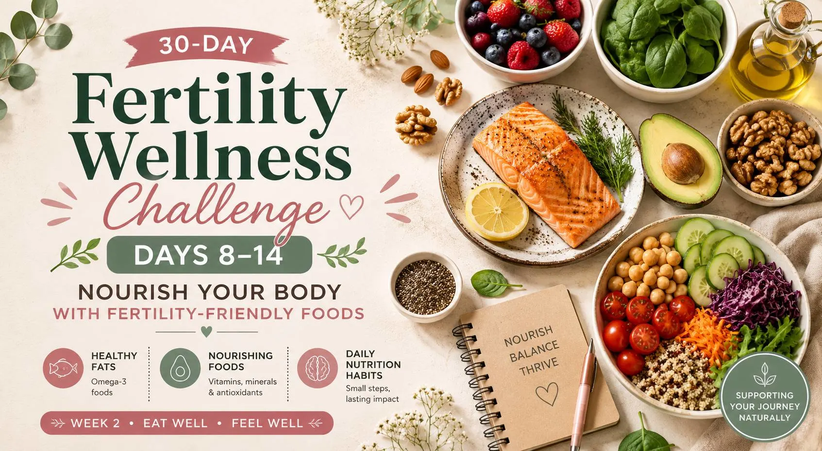 30-Day Fertility Wellness Challenge (Days 8–14): Nourish Your Body with Fertility-Friendly Foods