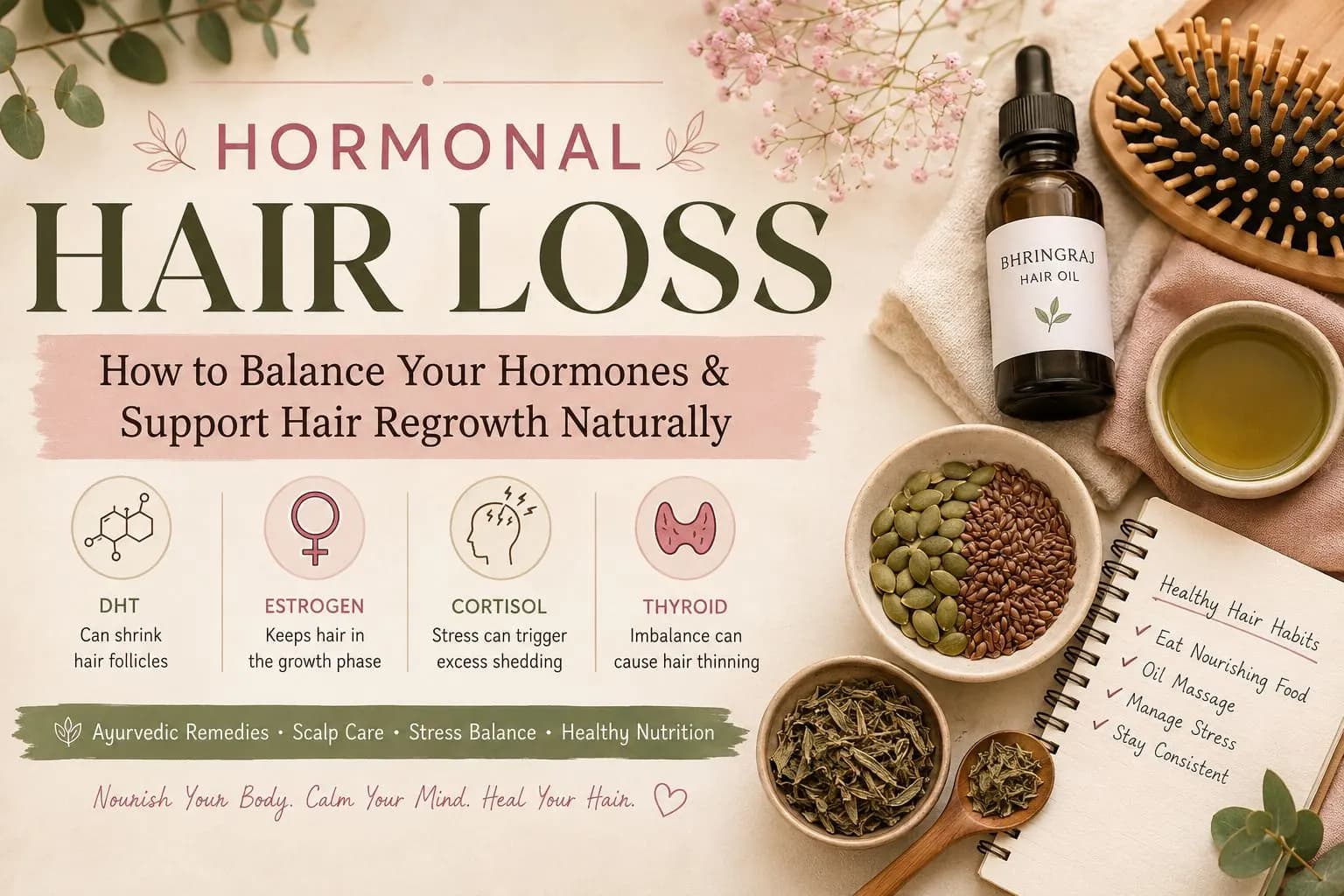 Hormonal Hair Loss: How to Balance Your Hormones & Support Hair Regrowth Naturally