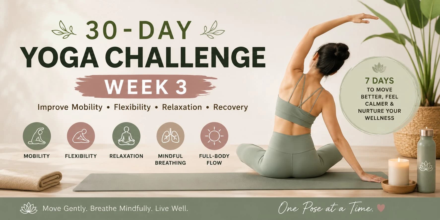 30-Day Yoga Challenge β Week 3: Improve Mobility, Flexibility, Relaxation & Recovery